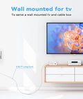 Power Strip With USB Ports, Wall Mountable Surge Protector, 2 AC Outlets And 2 USB Charging Ports, 6.56 ft cord next to TV setup
