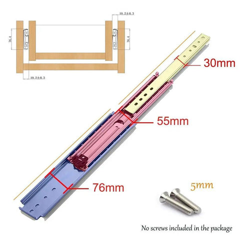 Heavy Duty Push To Open Drawer Slides With Soft Close Three Panel Fully Extendable Guides dimensions and no screws