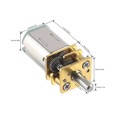 2 Pack DC 6V 30RPM N20 High Torque Gear Motor With 3mm Shaft Metal Gearbox Micro Motor For RC Cars Robot Models DIY Projects