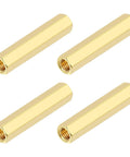 Brass Hex Coupling Nuts M6x35mm Female Thread Hexagonal Standoffs Spacer Nuts For PCB Motherboard Assembly Gold Tone No Fuss Install Ideal For Electronics Repair DIY Projects Server Racks And Marine Gear Pack Of 4, four brass spacers