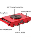 Heavy Duty Steel Roller Trolley Machine Move Skates Industrial Gear Hauler with 360° rotating disc and sturdy rollers.