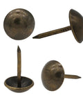 Top Notch Antique Brass Upholstery Tacks For Furniture 100 Pack Decorative Nail Heads showing heavy duty design, 11x17mm size.