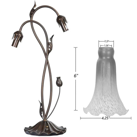 Lily Flower Blown Glass Accent Table Lamp In Orange 15 Inch Wide 22 Inch High Cozy Two Light With Separate On Off 4 Way Rotary And Inline Switch Uses 2 X 15W E12 Bulbs Not Included Great For Living Room Or Bedroom Decor metal lamp base.