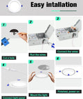 Installation steps for 12 Pack 6 Inch Ultra Thin LED Recessed Lights With Junction Box 5000K Daylight 13W 120W Equivalent