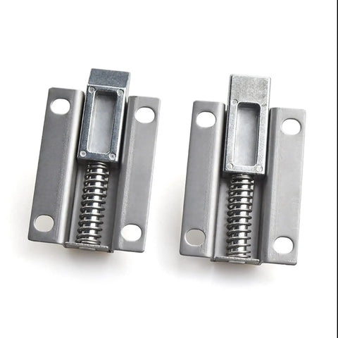 Heavy Duty Stainless Steel Sliding Door Bolt Lock Security Gate Latch showing two metal components with springs for secure mounting.