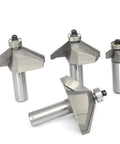 60 Degree Chamfer Router Bit Set With 1/2 Inch Shank, Includes 3/16, 5/8, 3/4 And 7/8 Inch Cutting Depths displayed.