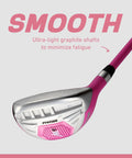Ladies Left or Right Handed Golf Club Set For Regular And Petite Fits, close-up of pink fairway wood with lightweight shaft