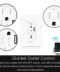 Smart WiFi In Wall Outlet With USB And Type-C Ports, 15A Divided Socket, Remote Control Via Smart Life Tuya App, detailed view