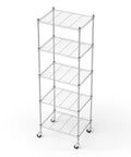 Beefy Rolling Garage Shelving Unit With Wheels 5 Tier Adjustable Wire Rack Durable Steel Storage For Kitchen Office Garage And Workshop 865 Pound Capacity Easy Mobility With Adjustable Feet Chrome Finish, 5-tier chrome wire rack