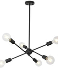 Sputnik 8 Light Dope Vintage Industrial Ceiling Light Semi Flush Mount Pendant for kitchen with globe bulbs, black finish