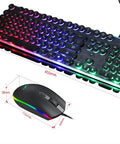 Straight Fire Gaming Keyboard And Mouse Bundle Featuring Wired Rgb Mechanical Keys With Slick Ergonomic Grip, 450mm keyboard with optical mouse.
