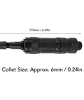 Rock Hard Pneumatic Air Die Grinder Churning Out A Mean 24000 RPM Beat, collet size approx. 6mm, lightweight alloy design.