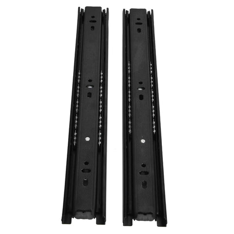 Beefy Heavy Duty Full Extension Drawer Slides Set, 10 Pairs 20 Inch, 45mm, 100lb Capacity, black ball bearing visible