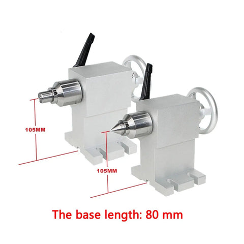 Rock Solid Waterproof Cnc Tailstock Support Built Tough For Fourth Rotary A Axis Milling Machines, 105mm height, aluminum frame.