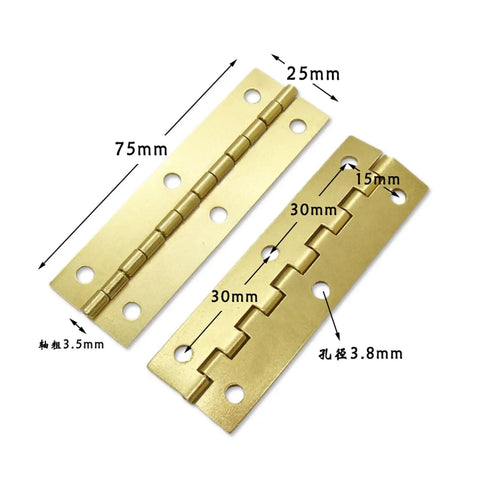 Grab These 4 Heavy Duty Folding Butt Hinges For Your Diy Furniture Projects, Featuring Sturdy Iron Construction That Holds Up Great To Wear And Tear While Adding A Classic Flair To Your Tables Or Cabinets Today, gold color with dimensions 75mm x 25mm.