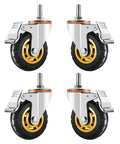 Built Tough Heavy Duty Caster Wheels With Dual Lock Brakes For Furniture And Workbenches, Top Plate Swivel Casters with Brake