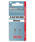 Package of 2-Pack Replacement Lamps For 2-Cell AA Mini Flashlight Restore Brightness Fast With Easy Install Long-Lasting Performance