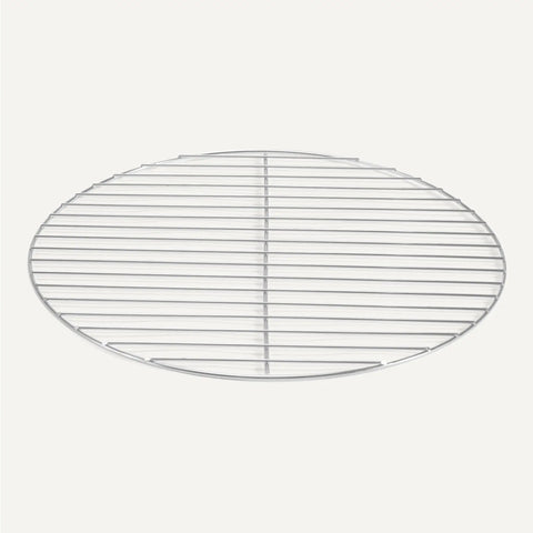 Top Shelf Replacement Cooking Grate For 16 Inch Charcoal Grill Chrome Plated Steel Round Grilling Rack Grid Two Pack close-up of round grate