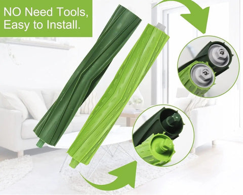 Must Have Roomba Replacement Parts Kit Compatible With I7 I7 Plus I3 I4 I6 I8 And J7 Series dual rubber brushes installation