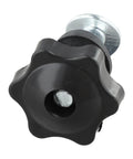 Upgrade Your Ride With These Heavy Duty Lawn Mower Handle Knob Replacement Kits That Fit Toro Models 92-2260 106-4161 And 107-3844 Perfectly For Instant Outdoor Power Equipment Repair Without Hiring Pros Today. Black rubber and metal lawn mower handle knob replacement kit, close-up