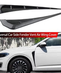 Tesla Cybertruck Side Fender Vent Trim Rocking A Slick Carbon Fiber Peel And Stick Exterior Accent Kit For Clean Street Style Upgrades And Super Fast No Mess Install, shown on a car.