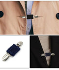 No Sweat Adjustable Spring Loaded Back Cincher Clips For Women fixing a jacket, featuring heavy duty alloy build for smooth fit.