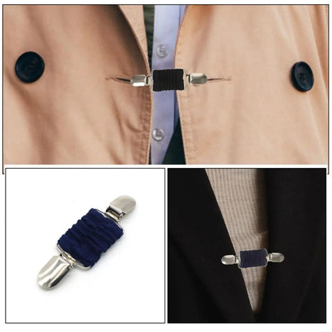 No Sweat Adjustable Spring Loaded Back Cincher Clips For Women fixing a jacket, featuring heavy duty alloy build for smooth fit.