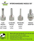 Interchangeable Hot Glue Gun Nozzles Kit With Aluminum Tips Includes Small Round Large Round And Flat Nozzles Plus Adapter