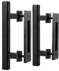 2 Pack 10 Inch Sliding Barn Door Pull Handle With Flush Hardware Double Sided Heavy Duty Rustic Matte Black Powder Coated Easy Install Square Design Solid Steel Construction