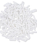 Universal Dishwasher Rack Tine End Cap Replacement 100 Pack Flexible Vinyl Extra Long One Inch Anti Slip Round Tips White Keeps Dishes From Sliding Prevents Scratches During 180F Cycles