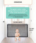 Retractable Mesh Dog Gate For The House No Drilling Portable Folding Baby Gate Install Anywhere With 3 Poles And 8 Hooks To Block Pets