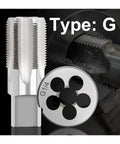 Heavy Duty Alloy Steel Pipe Tap Die Set For Cutting G Thread With Precision Right Hand Design For Professional Plumbing And DIY Machining Projects, G1/4 tap and die