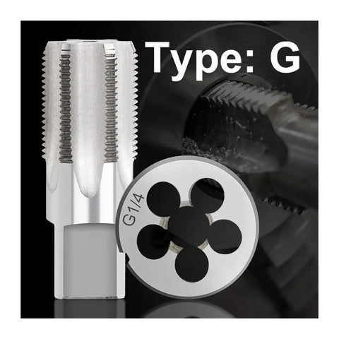 Heavy Duty Alloy Steel Pipe Tap Die Set For Cutting G Thread With Precision Right Hand Design For Professional Plumbing And DIY Machining Projects, G1/4 tap and die