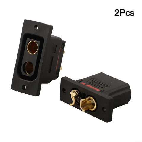 Hella Reliable Heavy Duty Gold Plated Qs8ps Connectors 130a Anti Spark Ev Battery Plugs, close-up view showing two connectors.