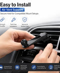 Universal Car Phone Mount With Tight Air Vent Clip And 17mm Ball Head For 360 Rotation fits securely onto car air vent.