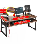 70 Inch Music Studio Desk Workstation With Multi Tier Layout, Sliding Keyboard Tray, Built In Cable Management, Dark Walnut Finish.