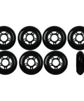 Eight Inline Skate Wheels 80mm 89A Outdoor Black for Rollerblade Hockey Replacement Part New Beefy Ultra Durable Non OEM