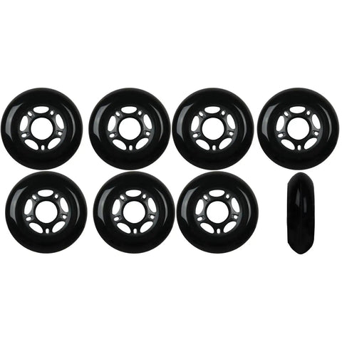 Eight Inline Skate Wheels 80mm 89A Outdoor Black for Rollerblade Hockey Replacement Part New Beefy Ultra Durable Non OEM