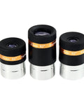 3 eyepieces from the 4mm 10mm 23mm Telescope Eyepiece Set With Fully Coated Optics, 62 Degree Wide Field Of View, 1.25 Inch Barrel.