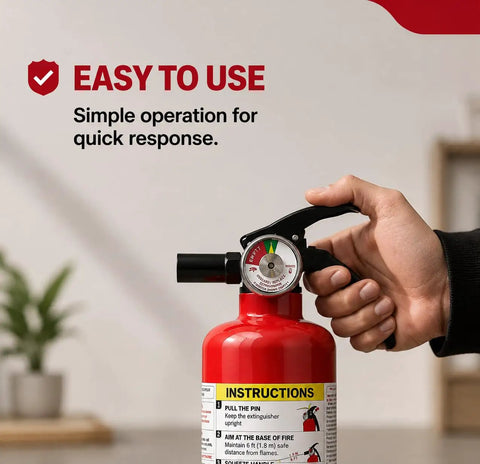 Tough As Nails Dry Chemical Fire Extinguisher, 2.5 Lb Capacity With Class 1A 10B C Rating for quick response usage.
