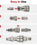 Two Piece Hydraulic Quick Coupling Adapters M14 To M16 For Mini Excavator Hoses Durable Thread Connector Set assembly steps
