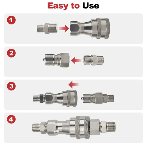 Two Piece Hydraulic Quick Coupling Adapters M14 To M16 For Mini Excavator Hoses Durable Thread Connector Set assembly steps