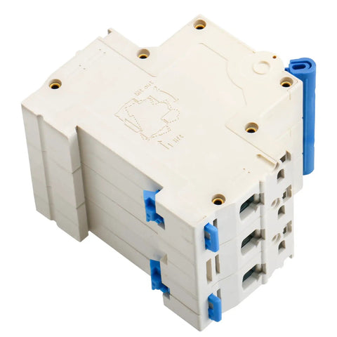 Three Pole 3 Amp DZ47-63 C3 Miniature Circuit Breaker For DIN Rail Mount 400V AC Distribution Panels, side view