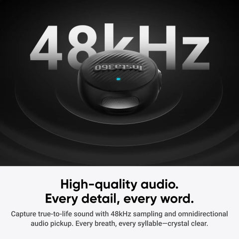 Wireless Mic Air Transmitter for Vlog and Streaming, ultralight 7.9g, noise cancelling microphone, 48kHz high-quality audio