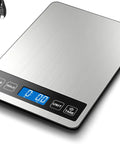 Food Scale For Real Kitchen Pros With 22 Pound Capacity, 0.1 Ounce And 1 Gram Increments, stainless steel platform