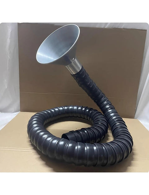 Portable Welding Fume Extractor with Adjustable Industrial Fume Extraction Arm and Flexible Duct coiled on floor