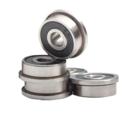 Badass 10 Pack 3Mm X 10Mm X 4Mm Flange Ball Bearings Double Rubber Seals Fits Voron 0 Motion Idlers Quiet Smooth Operation Heavy Loads 3D Printers Reliable Parts Keep Machines Fast Silent Prints Long Life Hardcore Users Hardware Works Well Ready To Go. sealed flange ball bearings stacked on white background