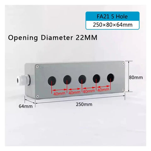 CAARLA push-button switch control station box with 4x22mm openings, aluminium enclosure, waterproof and explosion-proof