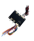 Pro Level 4S Ternary Lithium Battery BMS Protection Board Built Tough With 120a Surge Breaker, featuring exposed aluminum fins and connecting wires.