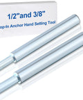 Two Pcs Drop In Anchor Tool Set For Concrete And Stone, Expansion Anchors For One Half Inch And Three Eighth Inch Internal Thread Drop In Anchors, Zinc Plated Steel Rods For Secure Fastening And Reliable Performance
